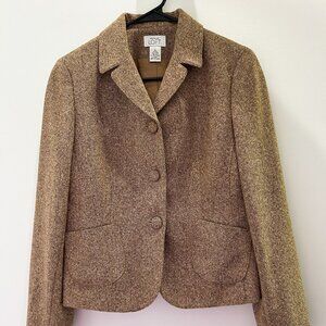 Loft Brown Tweed Blazer Jacket by Ann Taylor Size 6